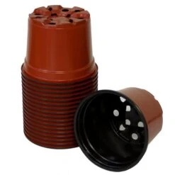 Bruine Ronde Kweekpotten - 9 Cm - Set Van 18 Stuks