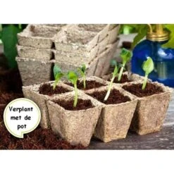 Vezelpotjes Vierkant Biologisch Afbreekbaar - 6 × 6 Cm - Set Van 24 Stuks -Gardena Winkel kokos potjes vierkant 6 cm 1519297688 1 600