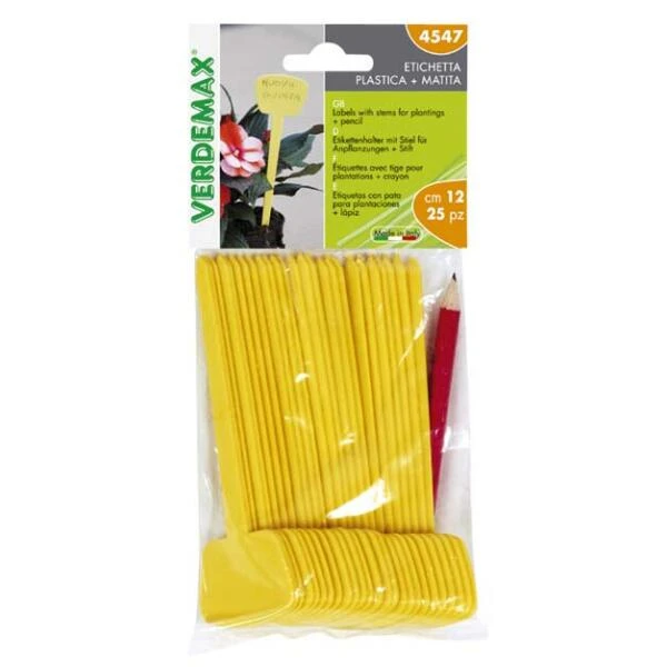 Plantenlabels Met Potlood - Geel - Set Van 25 Stuks 1 Plantenlabels Met Potlood - Geel - Set Van 25 Stuks